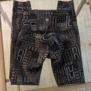 lululemon athletica Black Logo-Print Leggings